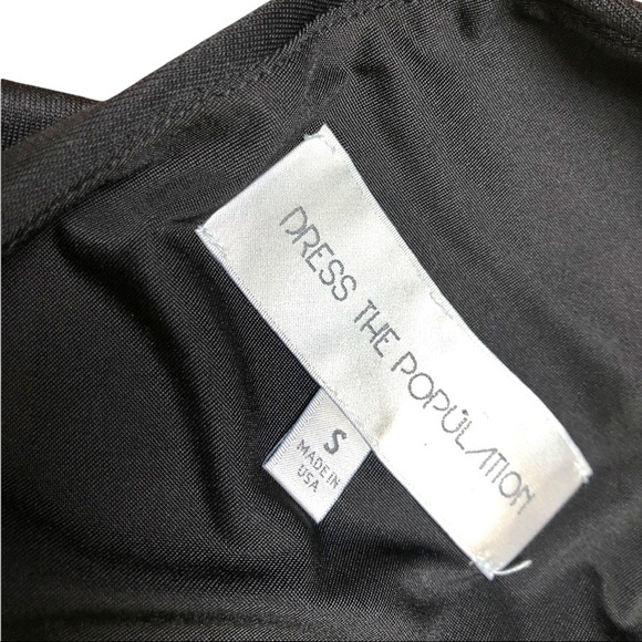 DRESS THE POPULATION Beaded Colorblock Neck Sleeveless Open Back Mini Dress S - Picture 6 of 7